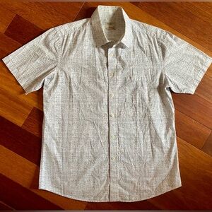 BENCH Cool Crisp 100% Cotton Button Down Men’s Graphic Short Sleeve Shirt Sz XL